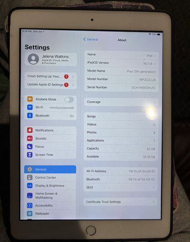 Apple ipad 5th - gen, 9.7in