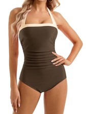 Costume da Bagno Intero da Donna con Ferretto e Ferretto, Stile Retrò W1K96964