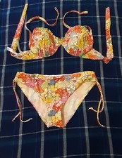 Costume bikini mare Verdissima  disegno floreale tg IT III nuovo