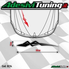 Adesivo Grafica Cofano Linee Tribali Intagliata Nero Opaco