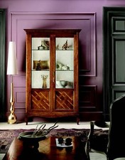 VETRINA ARGENTIERA LIBRERIA CHIUSA 2 ANTE INTARSIATA  