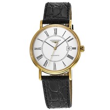Orologio Uomo Longines Presence Automatico Placcato Oro Bianco Nuovo L4.921.2.11.2