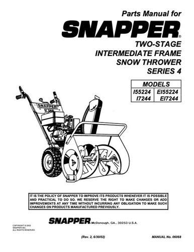 Ricambi manuale snapper - manuale, due