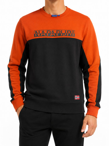 Felpa uomo napapijri arancione - uomo,