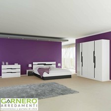 Camera da letto completa matrimoniale MADEIRA bianco lucido stile moderno design