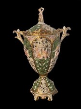 Antica lampada in ceramica capodimonte firmata alla base