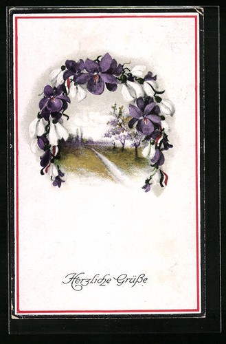 Biglietto auguri violetta - biglietto, di