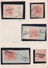 I emissione c. 15, insieme appartenente ai vari tipi, colori e annulli misti.