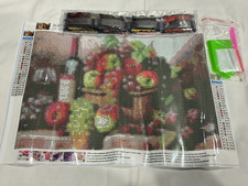 Pittura arte diamante fai da te 5D, kit ricamo artigianato vintage cucina vino frutta