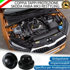 COPPIA TAPPO COPRIFARO CUFFIA SKODA FABIA MK3 RESTYLING ANABBAGLIANTI MAGGIORATI
