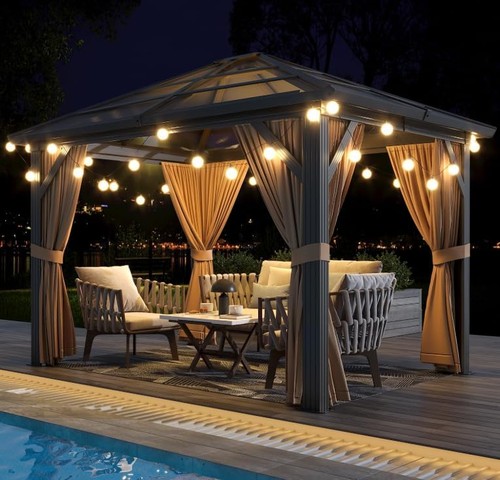 Aluminum frame hardtop gazebo - aluminum,