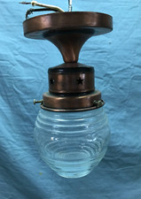 VTG Japanned Finish Copper Interior Ceiling Light Fixture Craftsman Old 1263-23B