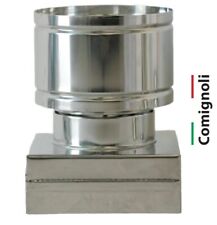 Torretta Cappello Fumaiolo Comignolo Antivento x Canne Fumarie Base Quadrata. CE