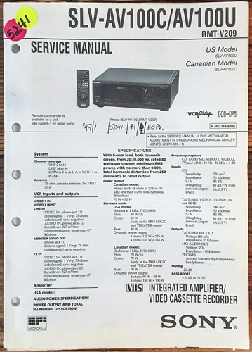 Sony slv av100c - slv-av100c, slv-av100u