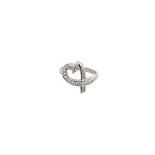 Anello Tiffany Paloma Picasso a cuore con diamanti in oro bianco 18kt