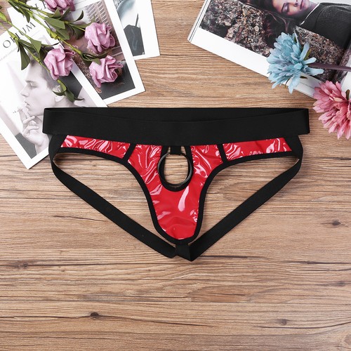 Slip uomo sexy pelle metallo