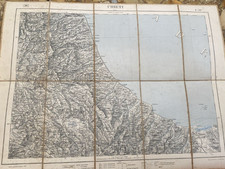 CHIETI CARTINA ISTITUTO POLIGRAFICO MILITARE TELATA 1889