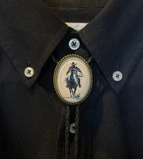 Cravatta uomo vintage western cowboy equitazione bolo collana matrimonio corda pelle