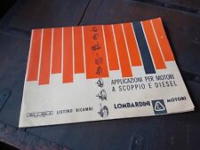 LOMBARDINI MOTORI MOTOREN ENGINE MOTEUR LISTINO PARTI RICAMBIO LDA LA 1967 