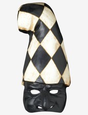 Pulcinella Bianco Nero Maschera Veneziana Originale Artigianale Fatta A Venezia!