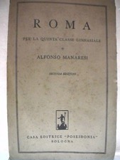 Vecchio libro scolastico ROMA Alfonso Manaresi Poseidonia di 1945 Scuola testo