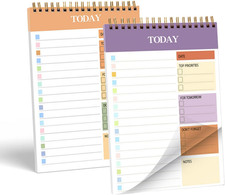 Agenda Giornaliera A5 2 Pezzi Agenda Anelli 52 Fogli Staccabili Con Stampa Front