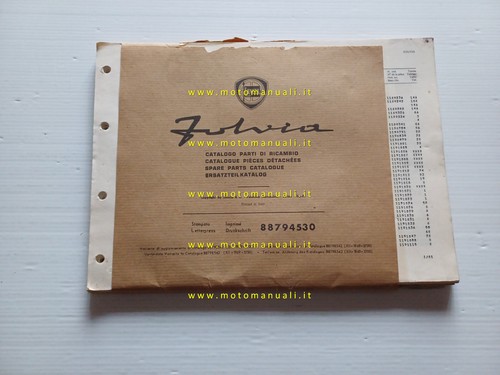 Lancia fulvia catalogo ricambi - lancia,