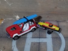 MAJORETTE N°252 RENAULT JP4 FROG SCALA 1:47 RESTAURATA CON JET RACER SU CARRELLO