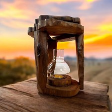 Lanterna In Legno Con Fiamma