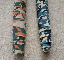 2 PEZZI DI VERA PELLE SCAMOSCIATA STAMPA CAMUFLAGE MIMETICO PELLETTERIA HOBBY