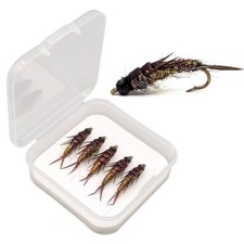 Esca da pesca ninfa stonefly realistica per basso trota grigio set 5 pz