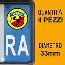 Kit 4 ADESIVI PER TARGA ABARTH plate auto moto Europa custom stickers decals
