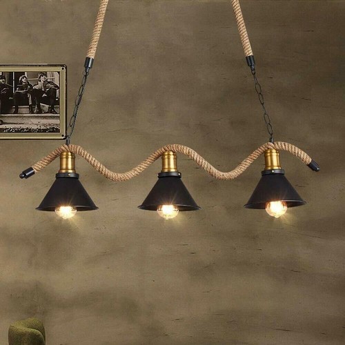 Lampadario corda canapa - lampadario, in