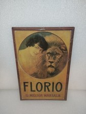 Targa In Metallo Florio Il Miglior Marsala 28,5 X18,5 Riproduzione LEGGI DESCRI