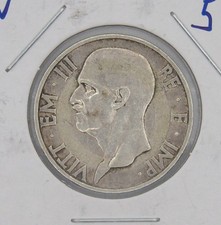 Italy 1937XV 5 Lire VF