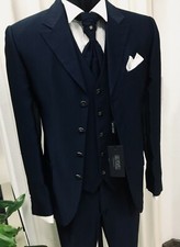 ABITO  SPOSO BLU' T. 48 FIRMATO CARLO PIGNATELLI SUIT GROOM WEDDING DESIGNER 