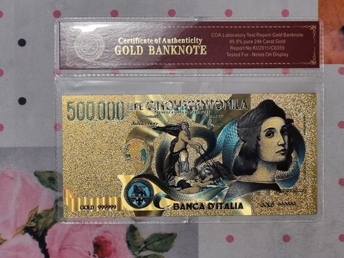 Banconota 500000 lire dorata - banconota,