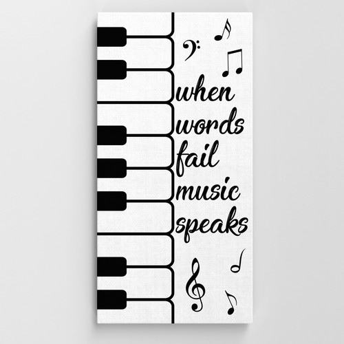 Quadro moderno musica bianco - , e