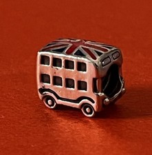 Charm autobus a due piani Londra smaltato argento sterling PANDORA