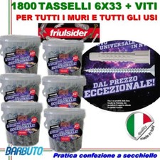 1800 TASSELLI UNIVERSALI FRIULSIDER FIXI IN NYLON 6X33mm + VITE E CON SECCHIELLO
