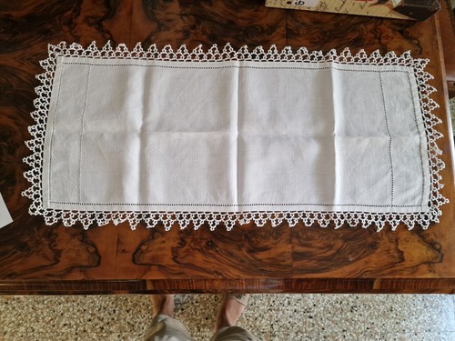 Striscia runner lino bianco