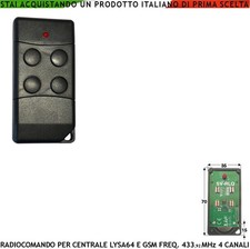 Telecomando Antifurto Radio Compatibile Sydra 64 Codice Sicurezza Lysa 4 Canali