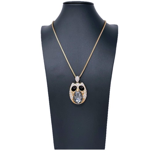 Collana lunga gufo - gufo, pietra