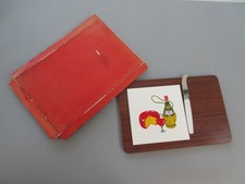 Vintage retro faux teak wood