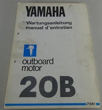 Manuale Di Manutenzione Yamaha Fuoribordo 20B Stand 12/1979