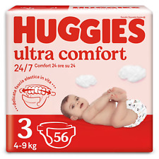 PANNOLINI ULTRA CONFORT HUGGIES TG 3 (4-9kg) UNISEX PACCO SCORTA 56 unità