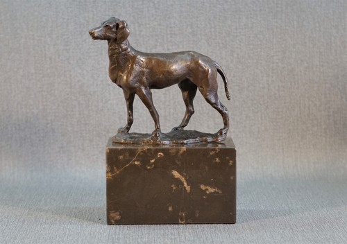 Statua bronzo cane levriero - in,