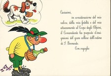 9458) UMORISTICA ALPINO CON FIASCO DI VINO AL COLLO GRAN COLLARE DI SAN BERNARDO