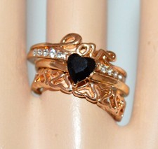 Anello donna oro dorato set 3