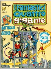 I FANTASTICI QUATTRO 4 GIGANTE corno N.14 LA BATTAGLIA DEL SECOLO 1979 + POSTER